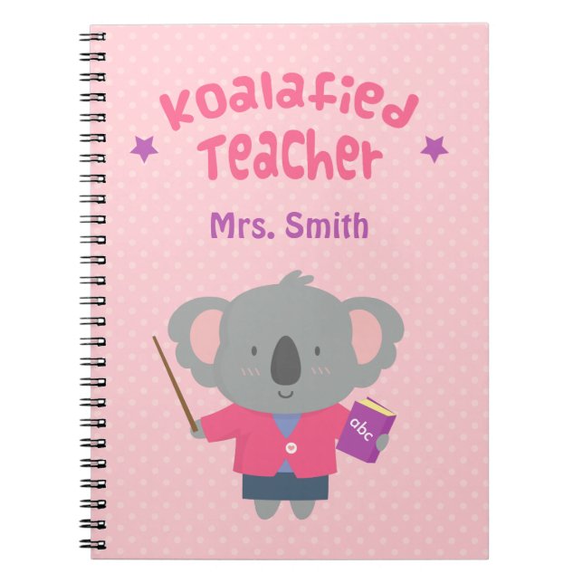 Cuaderno Adorable y Divertido Profesor Koala con Juegos de  (Frente)