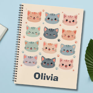 Cuaderno Adorables Caritas de Gatito Kawaii