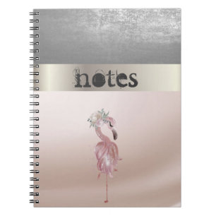 Cuaderno Adorables Flamingos Rosados Flor
