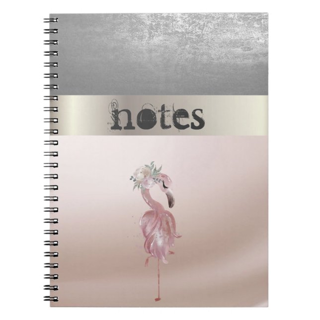 Cuaderno Adorables Flamingos Rosados Flor (Frente)
