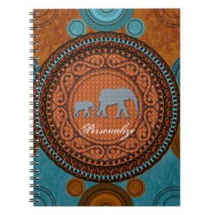 Cuaderno adornado de los elefantes