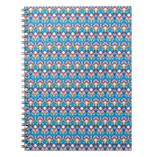 Cuaderno Adorno brillante abstracto coloreado de azul rosa