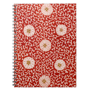 Cuaderno Adorno chino rojo blanco floral de Owen Jones