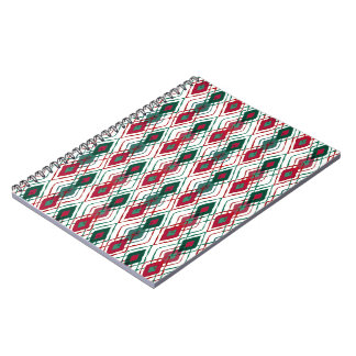 Cuaderno Adorno de Navidad rojo y verde.