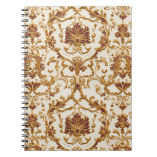 Cuaderno Adorno de oro barroco lujoso sobre marfil