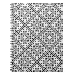 Cuaderno Adorno étnico geométrico en blanco y negro