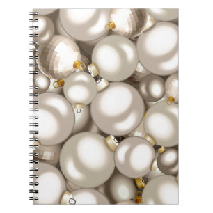 Cuaderno adornos de navidad plateada