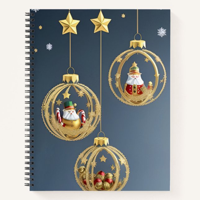 Cuaderno Adornos Navideños de Santa Regalo Festivo de Vacac (Anverso)