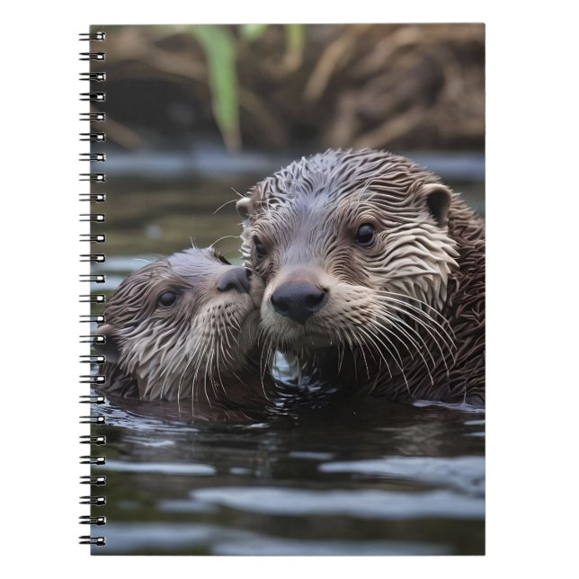 Cuaderno **"Adrift in Love: Mummy and Baby Otter"** (Frente)