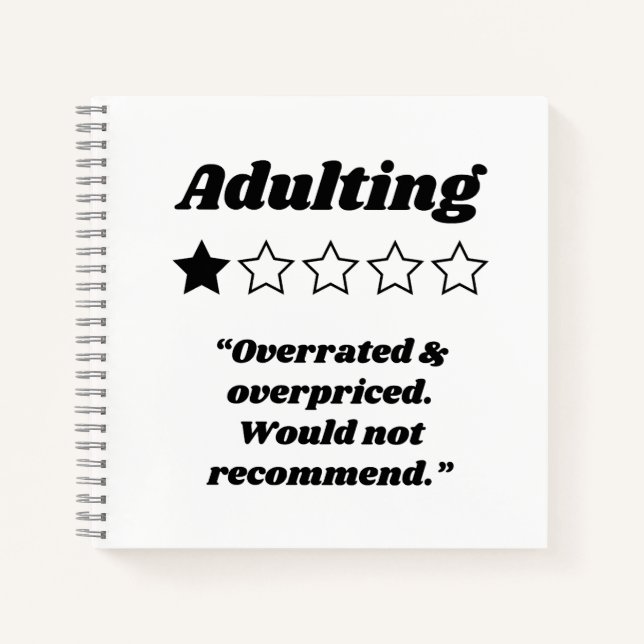 Cuaderno Adulto a One Star Review (Anverso)