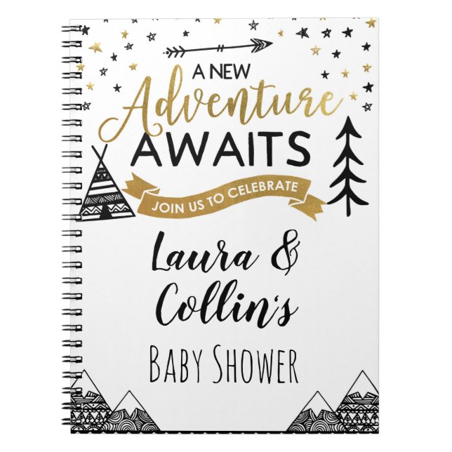 Cuaderno Adventure Await Guest Book Baby Shower (Frente)
