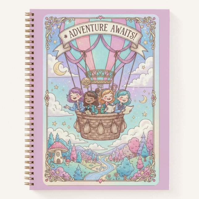 Cuaderno Adventure Awaits Hot Air Balloon & Friends Journal (Anverso)