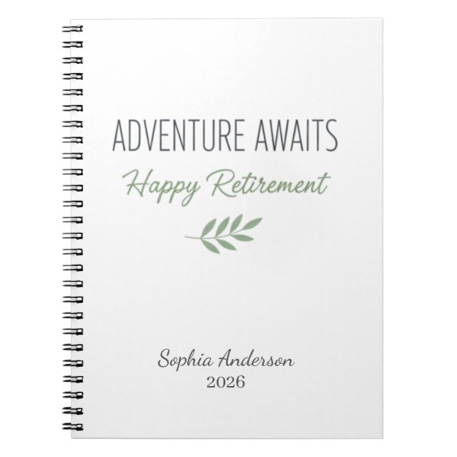 Cuaderno Adventure Awaits Retirement Personalized (Frente)