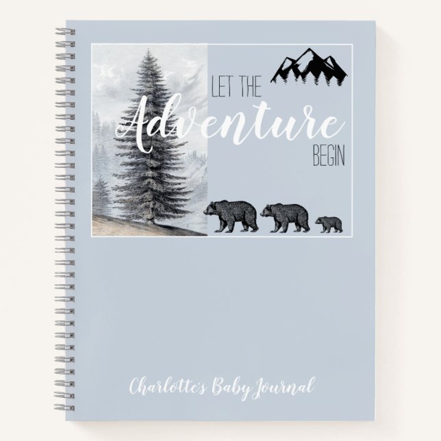 Cuaderno Adventure Awath Woodland Bear Baby Journal (Anverso)