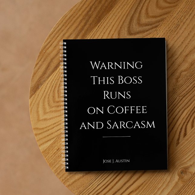 Cuaderno Advertencia: Este jefe funciona con café y sarcasm (Subido por el creador)