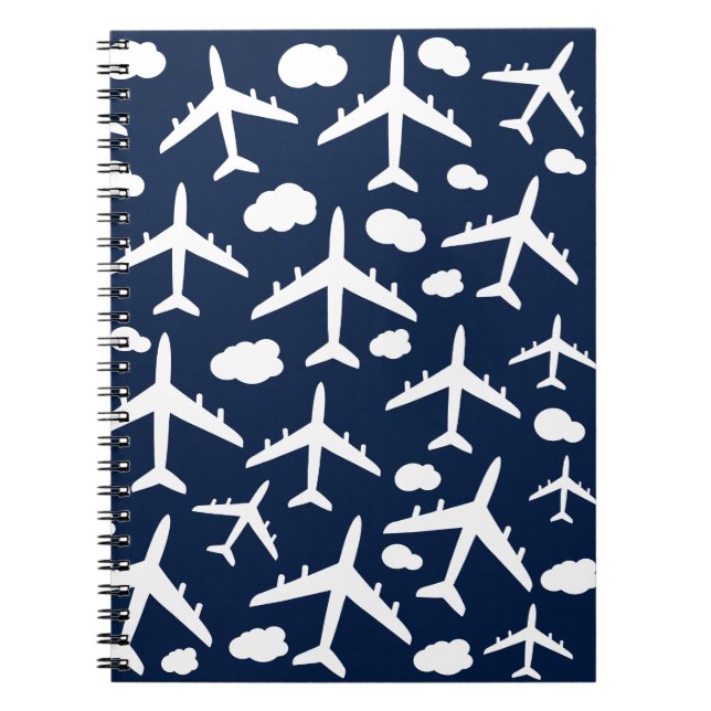 Cuaderno Aeronaves de vuelo lindas y azules (Frente)