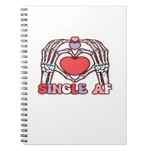 Cuaderno Af Skeleton Hands Día de San Valentín Classic