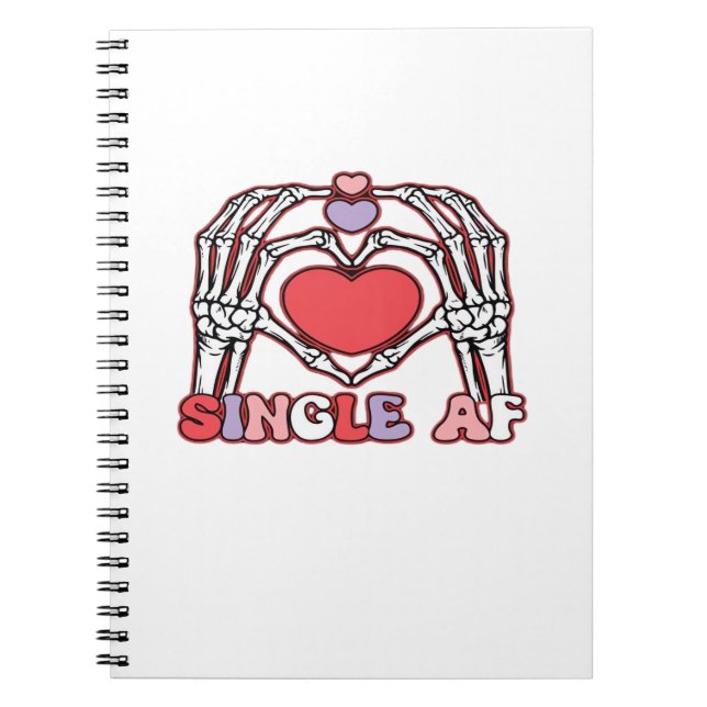 Cuaderno Af Skeleton Hands Día de San Valentín Classic (Frente)