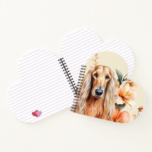 Cuaderno Afghan Hound Dog and Peach Lilies (Interior)