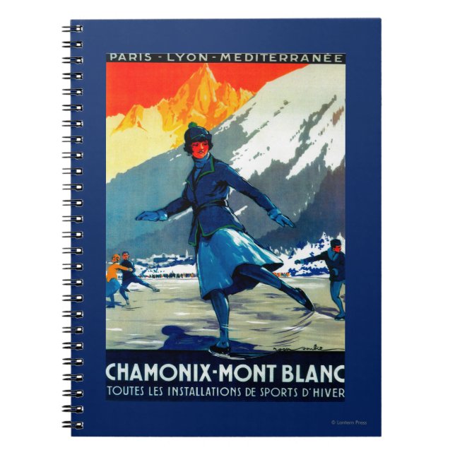 Cuaderno Afiche de cosecha Chamonix-Mont BlancEuropa (Frente)
