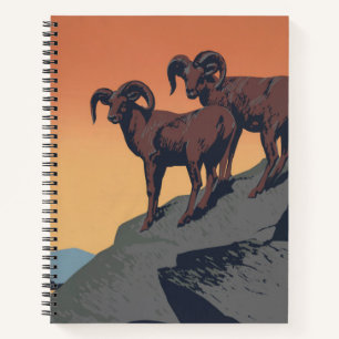 Cuaderno Afiche de época que promueve el viaje a parques na