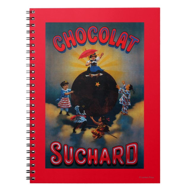 Cuaderno Afiche de la cosecha de chocolate en Europa (Frente)