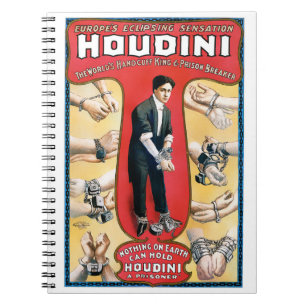 Cuaderno Afiche de la cosecha de Houdini Magician 1909 rest