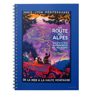 Cuaderno Afiche de la Ruta de los Alpes VintageEurope