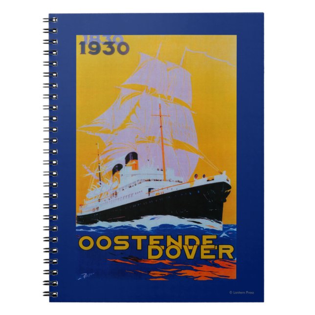 Cuaderno Afiche de Oostende Dover VintageEurope (Frente)