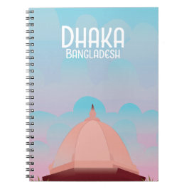 Cuaderno Afiche de viaje al estilo de la época de Banglades