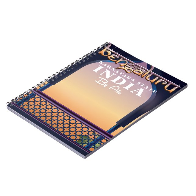 Cuaderno Afiche de viaje de Bengaluru, India (Lado Izquierdo)