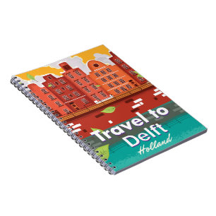 Cuaderno Afiche de viaje de Delft Holland