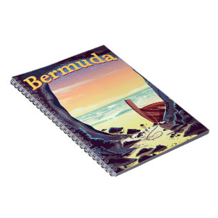 Cuaderno Afiche de viaje de la Cueva Pirata de las Bermudas