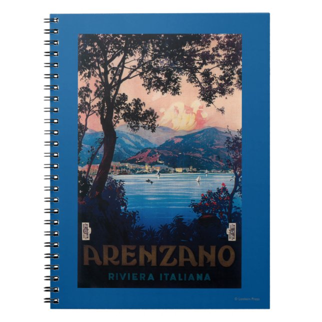 Cuaderno Afiche de viaje de la Riviera Italiana (Frente)
