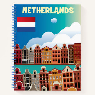 Cuaderno Afiche de viaje de los Países Bajos