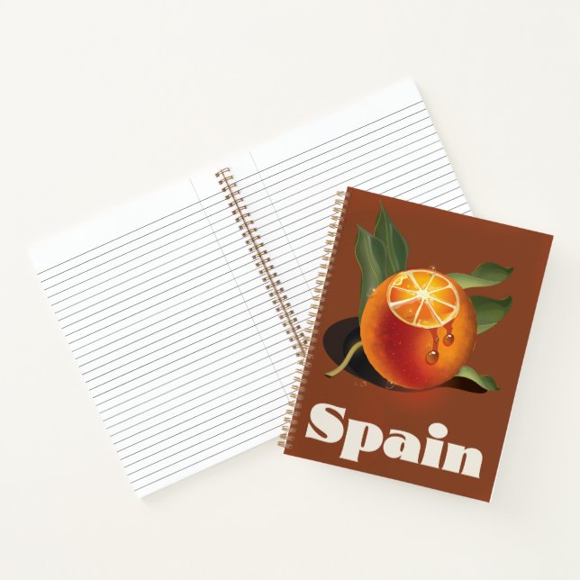 Cuaderno Afiche de viaje de naranja de España (Interior)