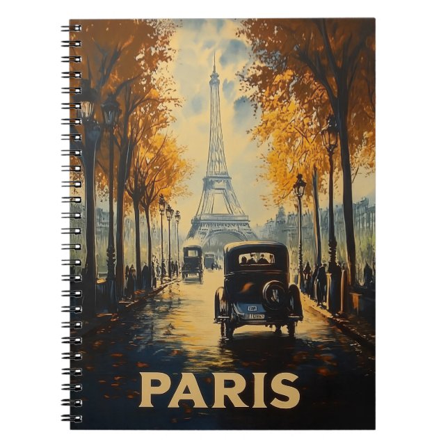 Cuaderno Afiche de viaje de París de los años 30 (Frente)