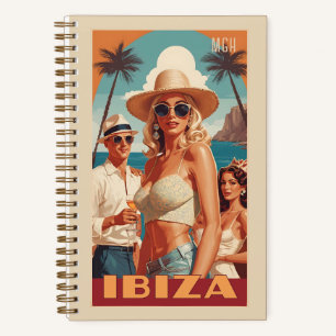 Cuaderno Afiche de viaje de personalizado Monograma Ibiza,