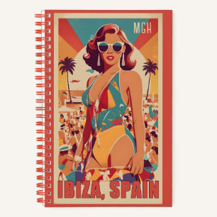 Cuaderno Afiche de viaje de personalizado Monograma Ibiza,