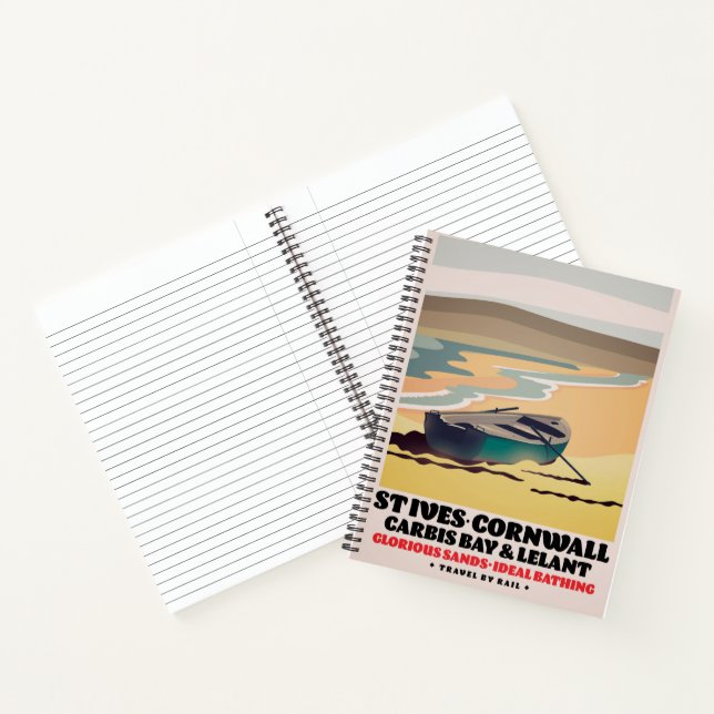 Cuaderno Afiche de viaje de St Ives Cornwall (Interior)