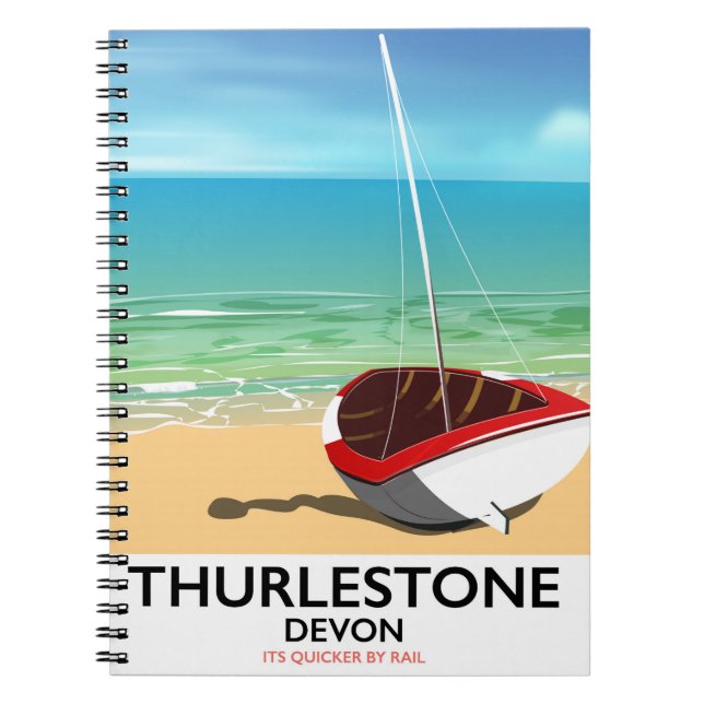 Cuaderno Afiche de viaje de Thurlestone South Devon (Frente)