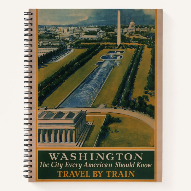 Cuaderno Afiche de viaje de Washington DC (Anverso)