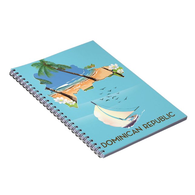 Cuaderno Afiche de viaje de yates de República Dominicana (Lado Derecho)