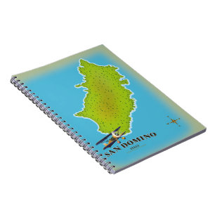 Cuaderno Afiche de viaje del mapa de Elba Italia
