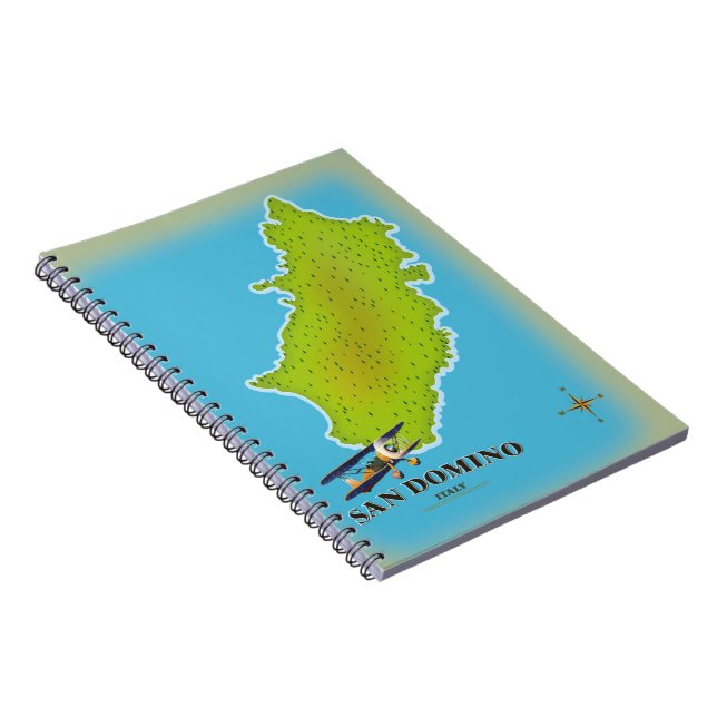 Cuaderno Afiche de viaje del mapa de Elba Italia (Lado Derecho)