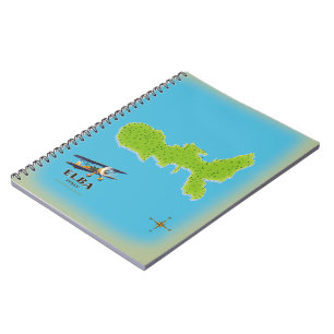 Cuaderno Afiche de viaje del mapa de Elba Italia