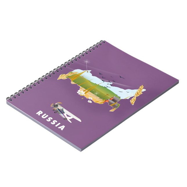 Cuaderno Afiche de viaje del Mapa Ruso (Lado Izquierdo)