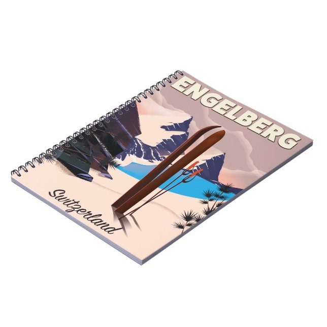 Cuaderno Afiche de viaje en esquí de Engelberg Suiza (Lado Izquierdo)