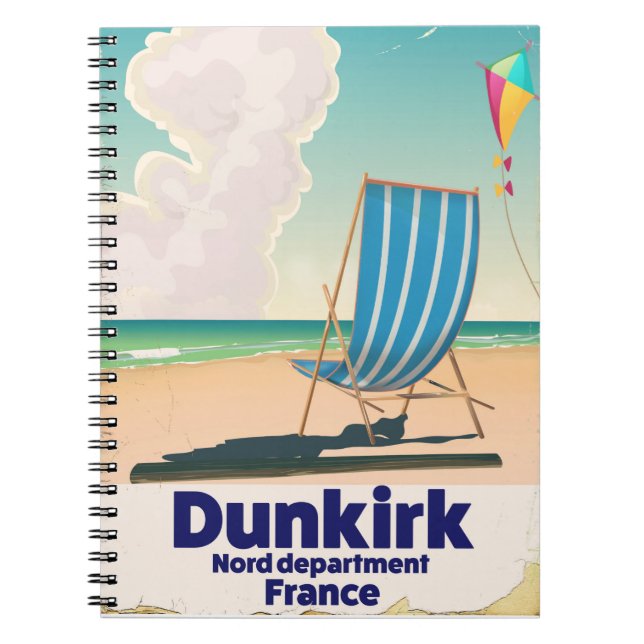 Cuaderno Afiche de viaje en la playa de Dunkirk (Frente)