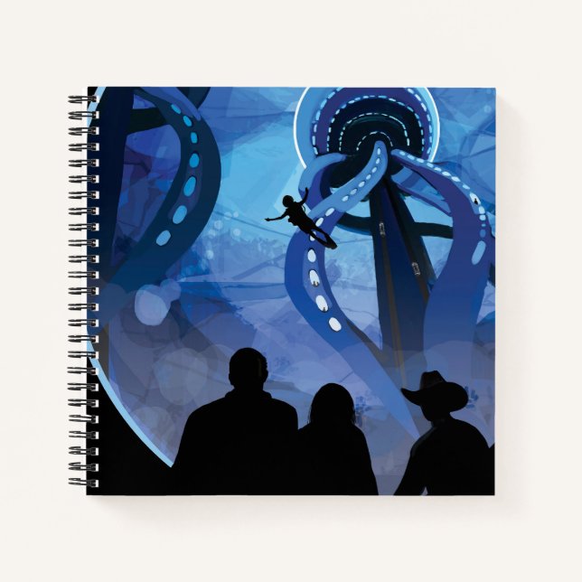 Cuaderno Afiche de viaje espacial retro - Europa de la luna (Anverso)